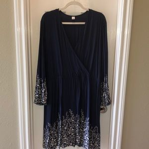 Navy blue floral dress